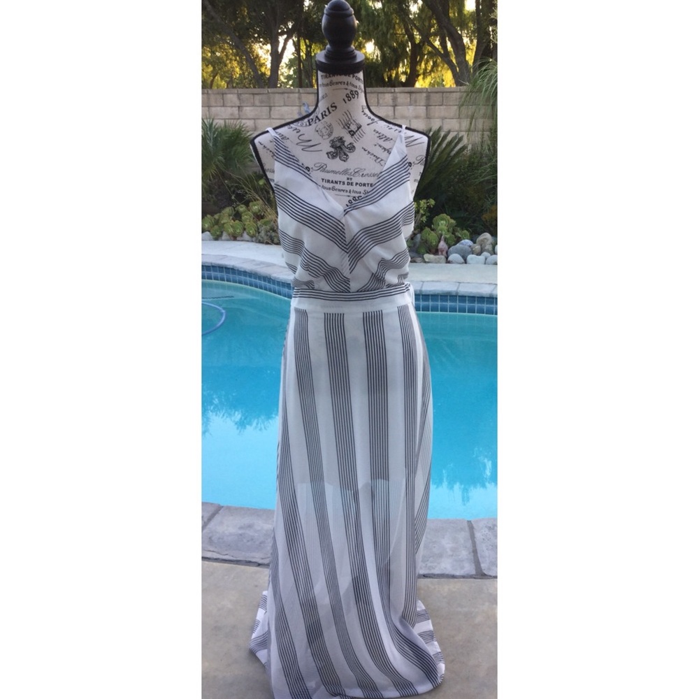 Maxi Dress S/L FLOWING CHIFFON LARGE